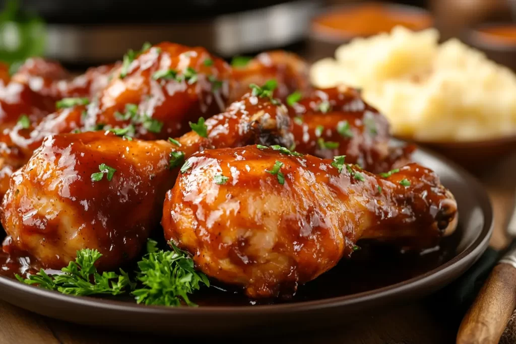 Slow Cooker Chicken Legs with BBQ Sauce