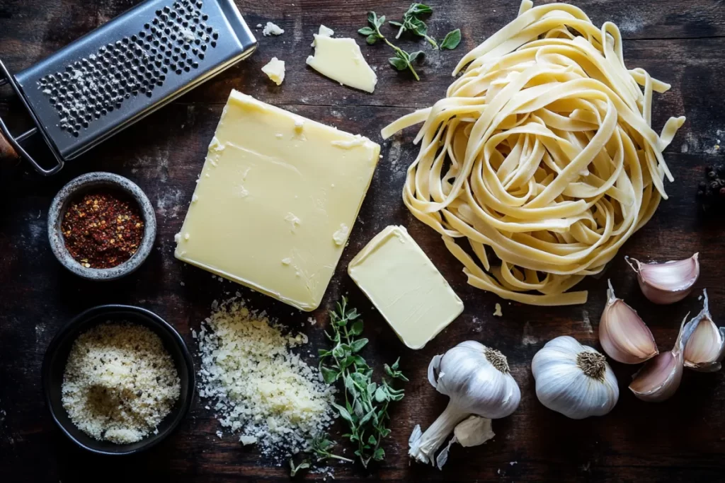 A bowl of creamy Cajun Alfredo pasta with a sprinkle of Parmesan and fresh herbs, showcasing a rich, spicy sauce coating the noodles.